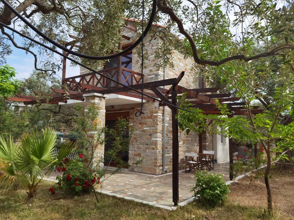 Elea Stone Houses In Organic Quiet Olive Grove, Prinos, Thassos Bagian luar foto