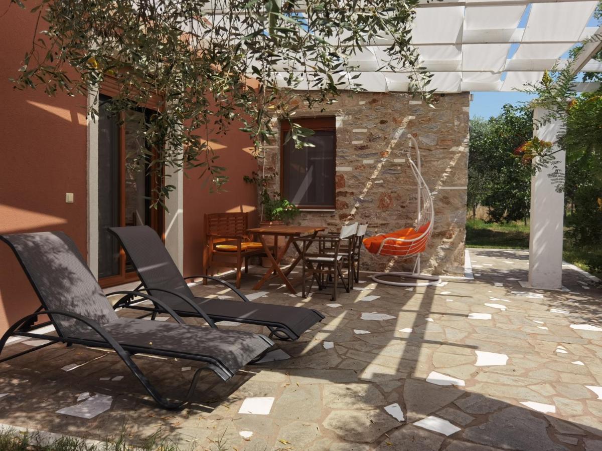 Elea Stone Houses In Organic Quiet Olive Grove, Prinos, Thassos Bagian luar foto