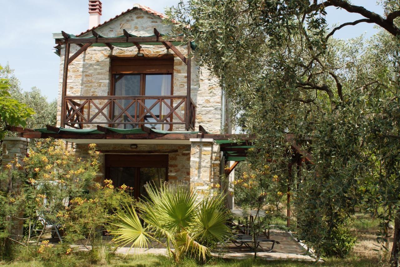 Elea Stone Houses In Organic Quiet Olive Grove, Prinos, Thassos Bagian luar foto