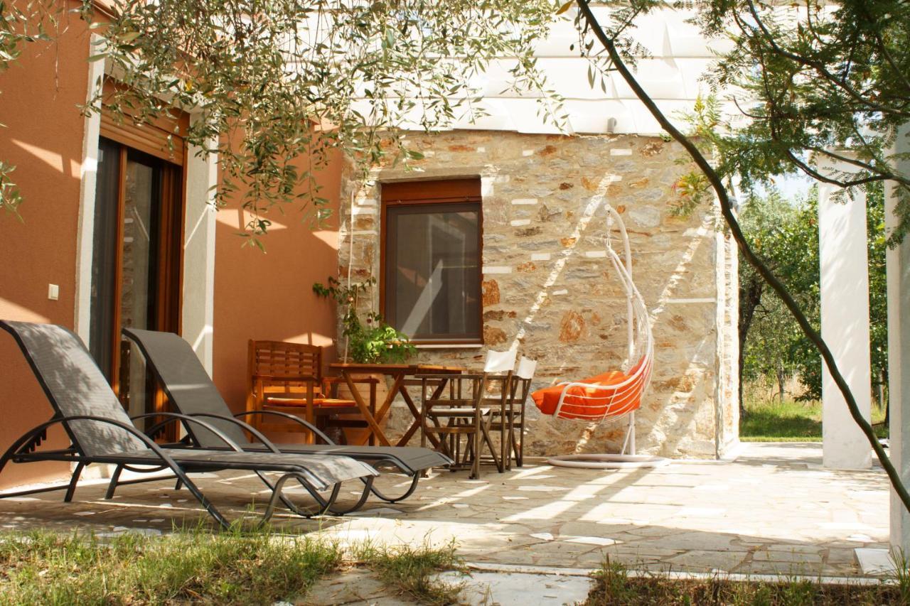 Elea Stone Houses In Organic Quiet Olive Grove, Prinos, Thassos Bagian luar foto