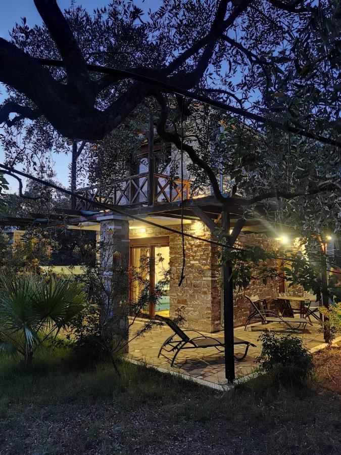 Elea Stone Houses In Organic Quiet Olive Grove, Prinos, Thassos Bagian luar foto