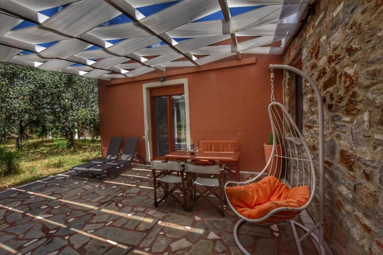 Elea Stone Houses In Organic Quiet Olive Grove, Prinos, Thassos Bagian luar foto