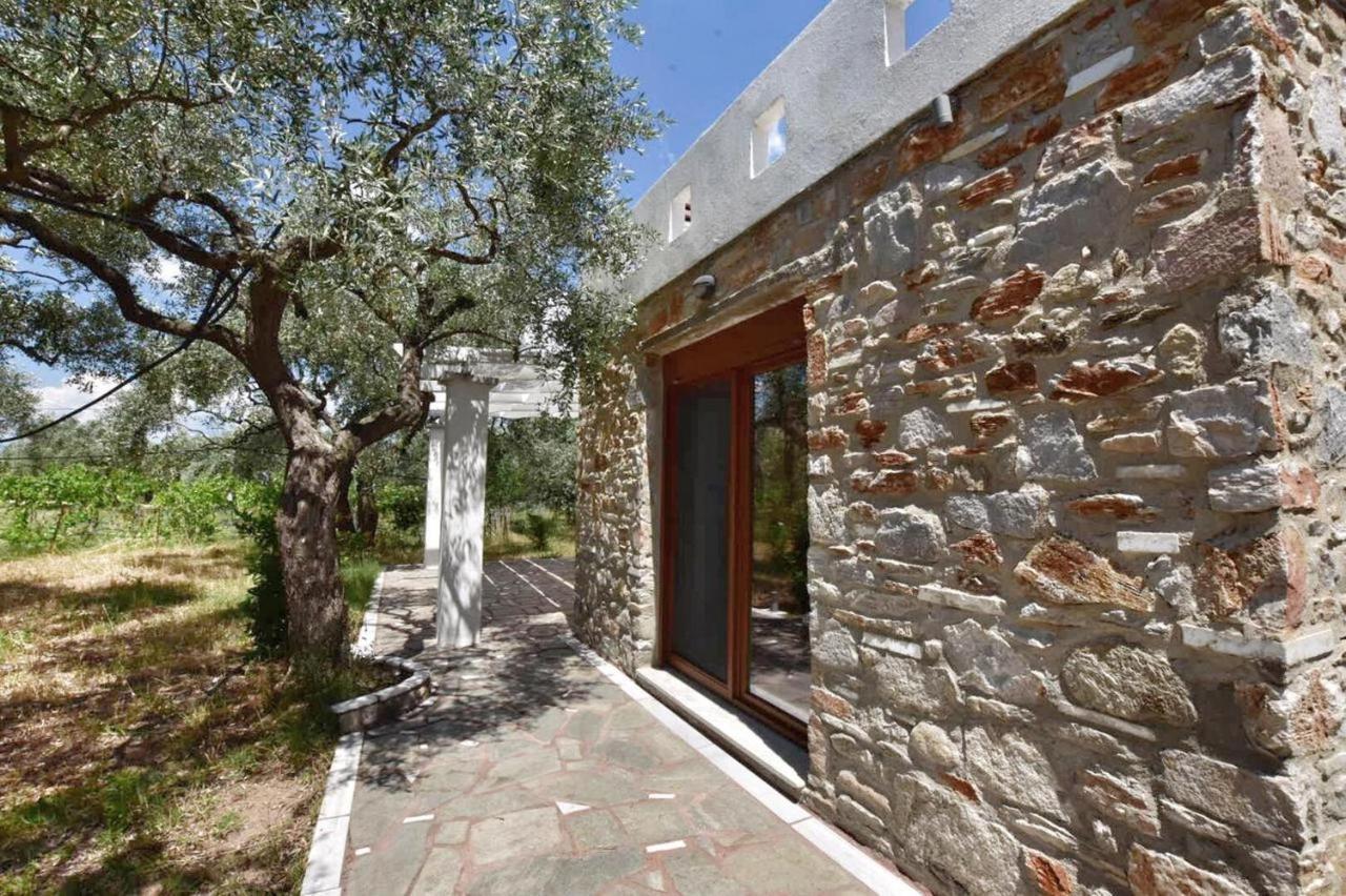 Elea Stone Houses In Organic Quiet Olive Grove, Prinos, Thassos Bagian luar foto