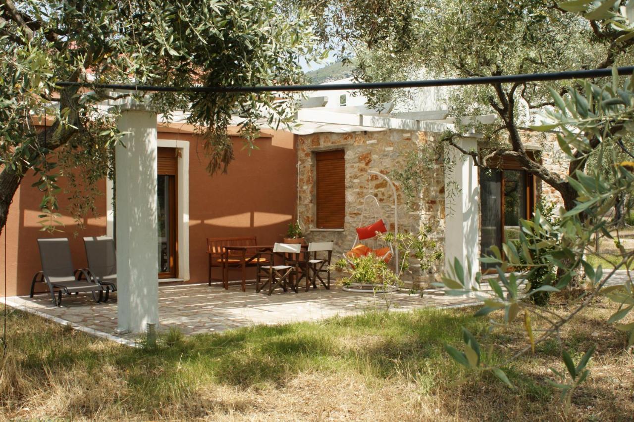 Elea Stone Houses In Organic Quiet Olive Grove, Prinos, Thassos Bagian luar foto