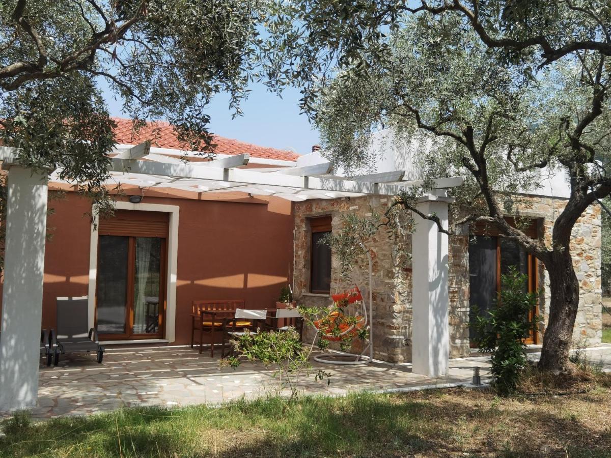 Elea Stone Houses In Organic Quiet Olive Grove, Prinos, Thassos Bagian luar foto