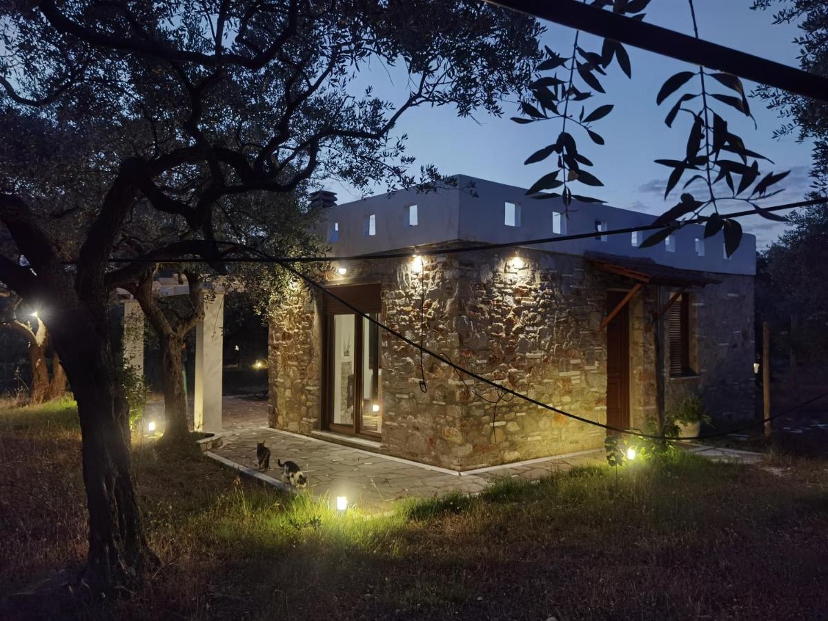 Elea Stone Houses In Organic Quiet Olive Grove, Prinos, Thassos Bagian luar foto